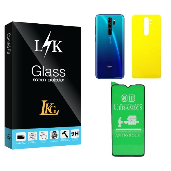 محافظ صفحه نمایش سرامیکی ال کا جی مدل LK  مناسب برای گوشی موبایل شیائومی Redmi Note 8 Pro  به همراه محافظ پشت گوشی
