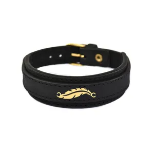 دستبند طلا 18 عیار مردانه فرشته طرح پر کد UBCHL0010-0018
