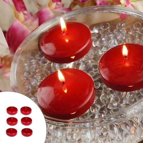 شمع شناور  مدل رو آبی بسته 6 عددی