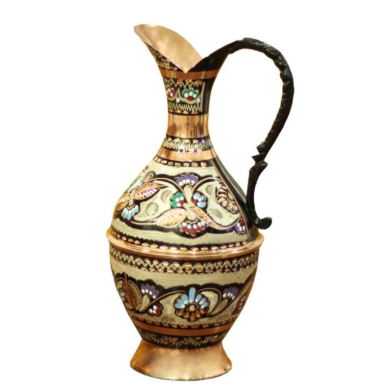 پارچ میناکاری مسی مدل دسته دار کد 114