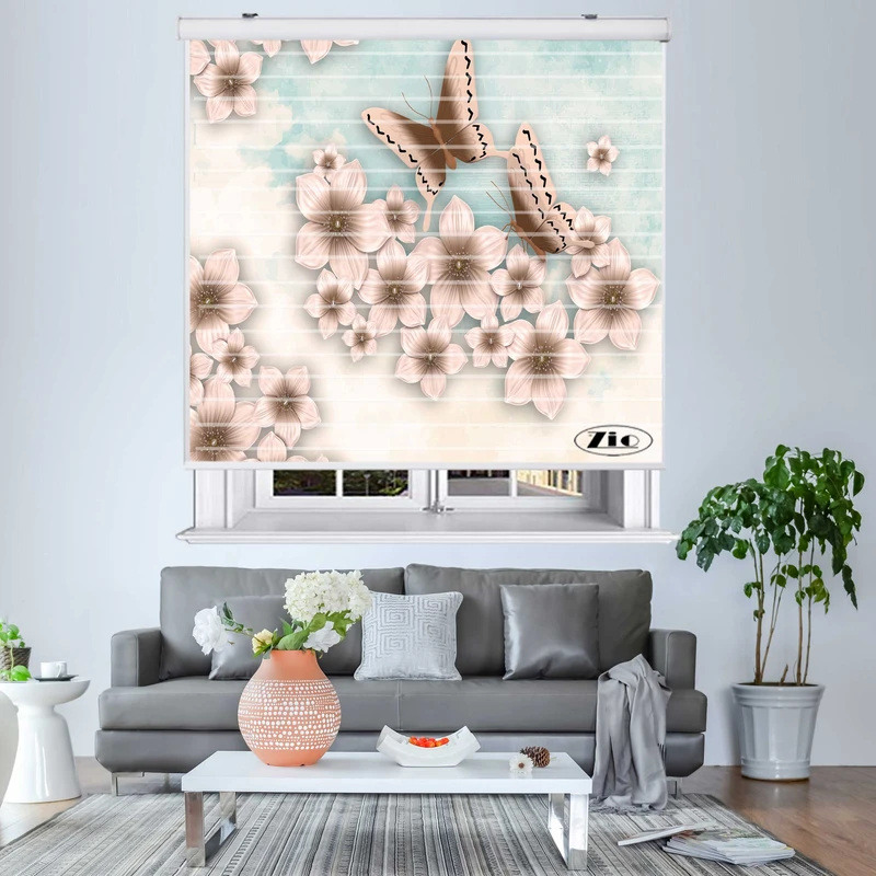 پرده زبرا زیو مدل سیلوئت کد 3D1230 سایز 150x150 سانتی متر