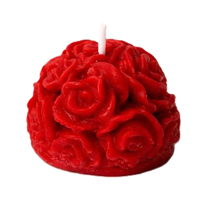 شمع دست‌ساز بدون‌بو مدل گل زمان اتمام 12 ساعت