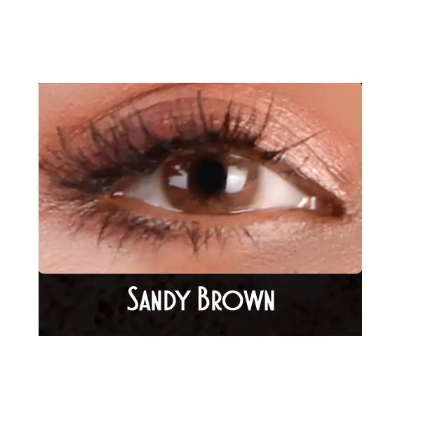 لنز چشم فلش مدل هیدروکسی  رنگ عسلی خاکی روشن