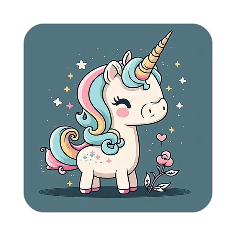 زیر لیوانی کاکتی طرح اسب تک شاخ و یونیکورن مدل mp29740