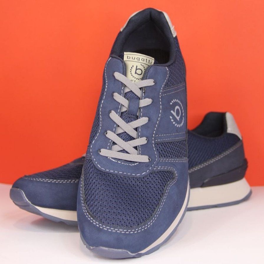 کفش طبی مردانه بوگاتی مدل  Sneaker mit Ziernähten und Logo navy-blau -  - 2