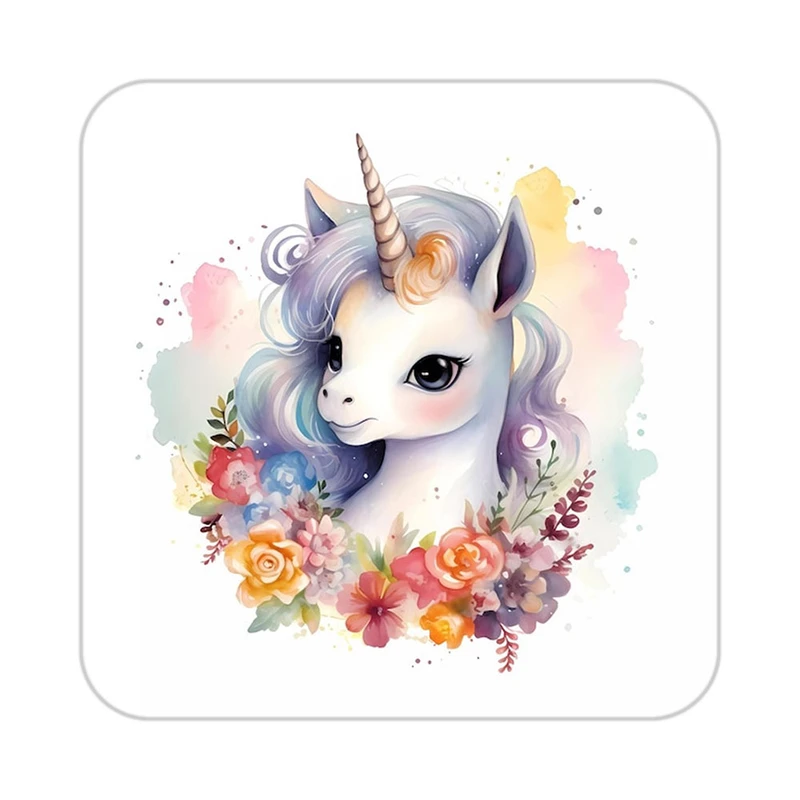 زیر لیوانی کاکتی طرح اسب تک شاخ و یونیکورن مدل mp33387