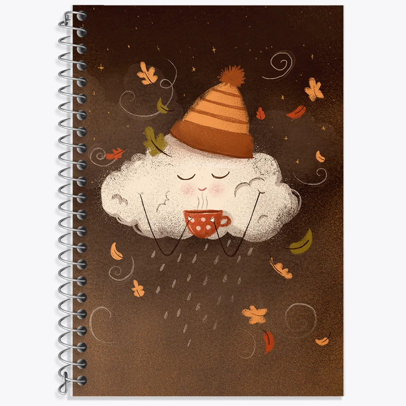 دفتر نت موسیقی 50 برگ خندالو طرح ابر و پاییز کد F8360