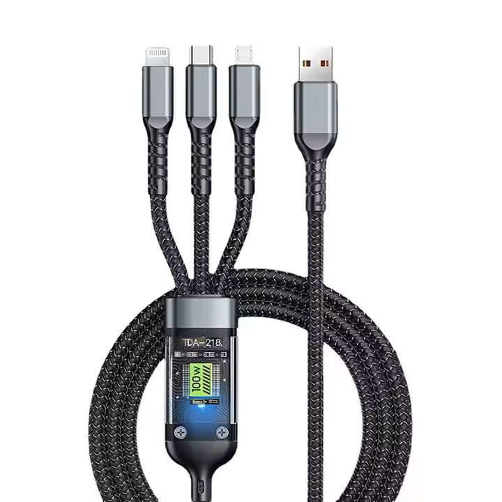 کابل تبدیل USB به micro USB/لایتنینگ/USB-C مدلTDA-218 طول 1.2 متر کابل تبدیل USB به micro USB/لایتنینگ/USB-C مدلTDA-218 طول 1.2 متر