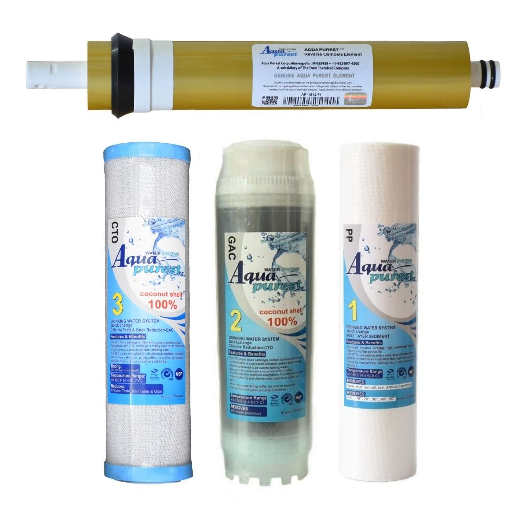 فیلتر دستگاه تصفیه کننده آب آکوا پیورست مدل PRO-GOLD 75G مجموعه 6 عددی فیلتر دستگاه تصفیه کننده آب آکوا پیورست مدل PRO-GOLD 75G مجموعه 6 عددی