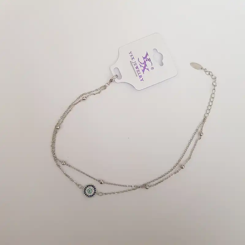 دستبند زنانه وای اس ایکس مدل چشم نظر نگینی