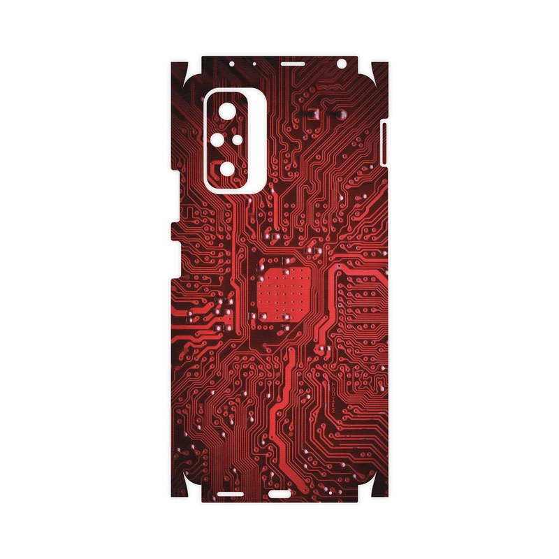 برچسب پوششی ماهوت مدل Red-Printed-Circuit-Board-FullSkin مناسب برای گوشی موبایل شیائومی Redmi Note 10 Pro Max