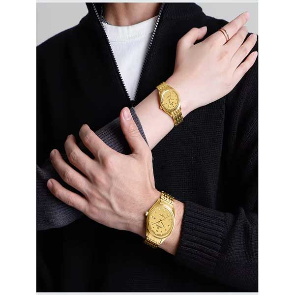 ست ساعت مچی عقربه ای زنانه و مردانه نیوی فورس مدل NF8039LG  GGG