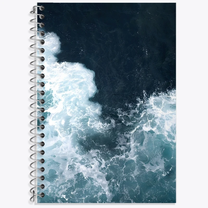 دفتر زبان 50 برگ خندالو مدل دو خط طرح موج دریا کد F1384