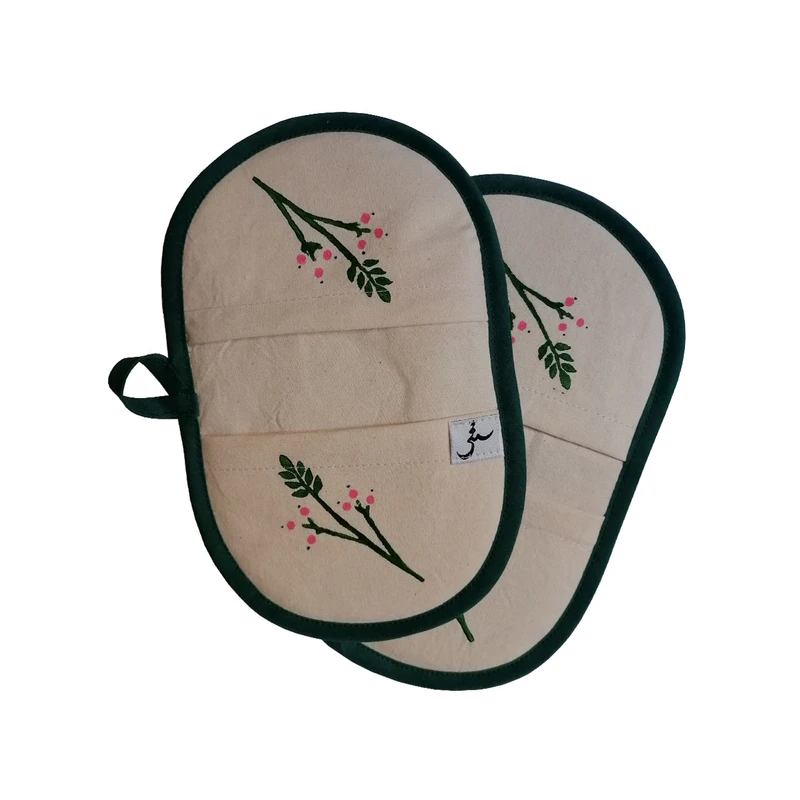 دستکش فر مدل شکوفه کد 02 مجموعه 2 عددی