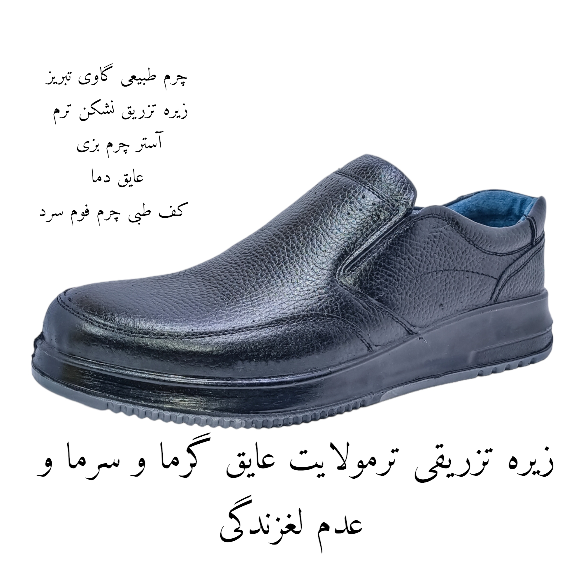کفش طبی مردانه مدل چرم طبیعی کد Bc100