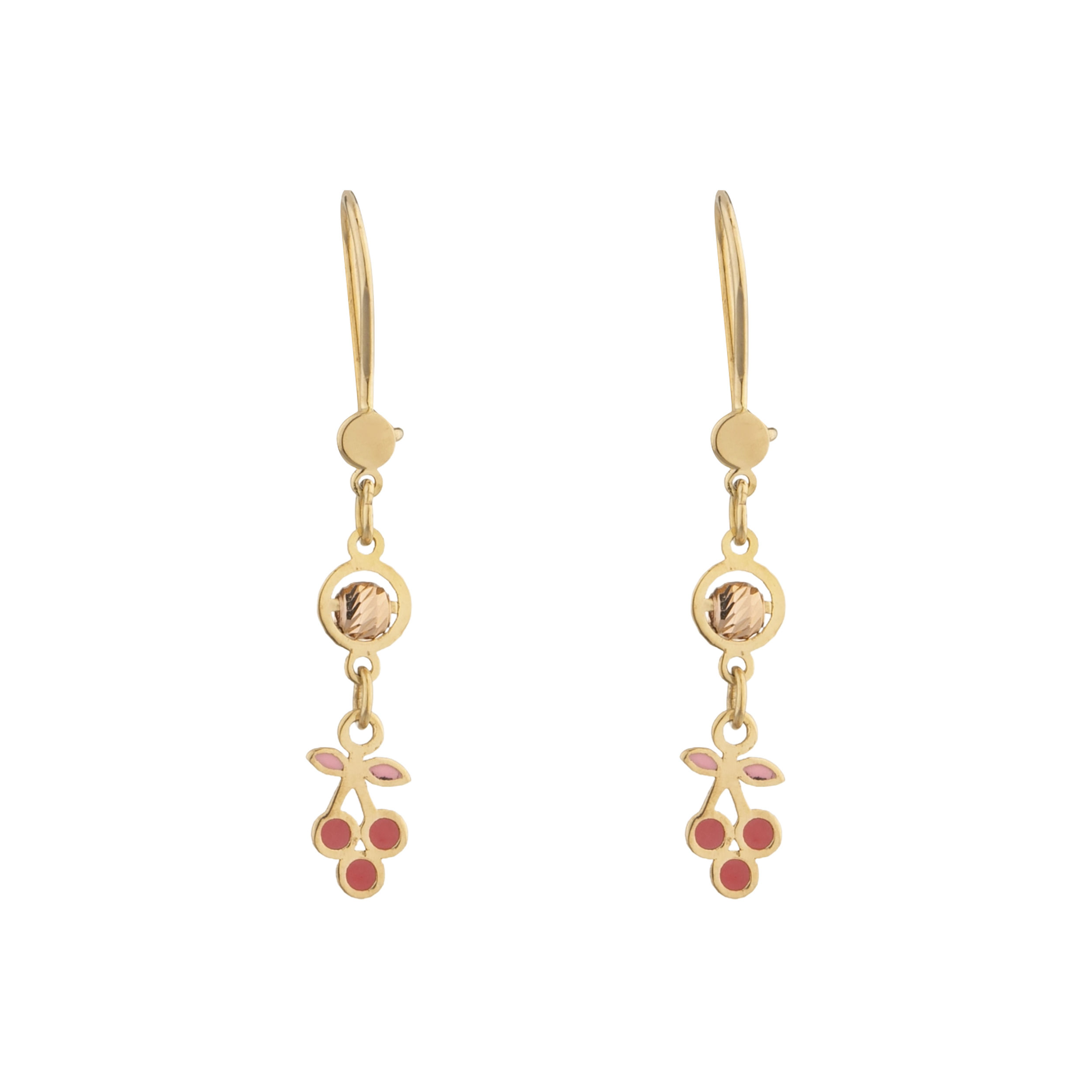 گوشواره آویز طلا 18 عیار زنانه گلدم مدل E-3070090