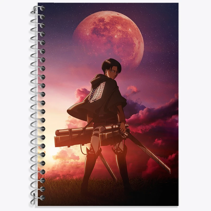 دفتر زبان 50 برگ خندالو مدل سه خط طرح انیمه اتک آن تایتان کد F817