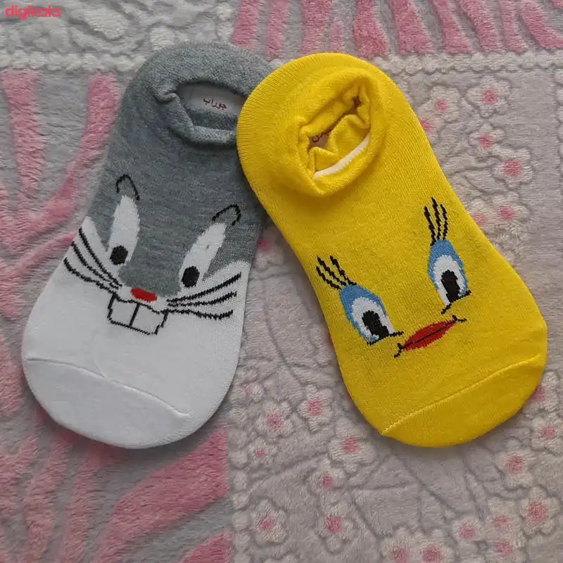 جوراب ساق کوتاه بچگانه مدل 5268 مجموعه 4 عددی