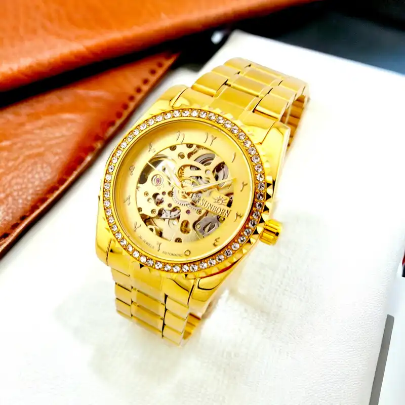 ساعت مچی عقربه ای سان بورن مدل اتوماتیک و کوکی اعداد فارسی