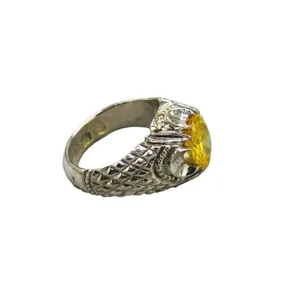 انگشتر نقره مردانه مدل زرقون