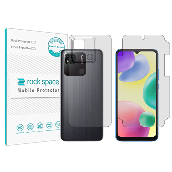 محافظ صفحه نمایش شفاف راک اسپیس مدل HyGEL مناسب برای گوشی موبایل  شیائومی Redmi 10A  به همراه محافظ پشت