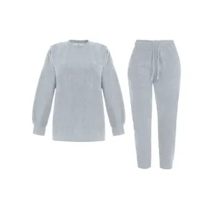 ست بلوز و شلوار زنانه بنیس مدل سمیرا رنگ طوسی روشن