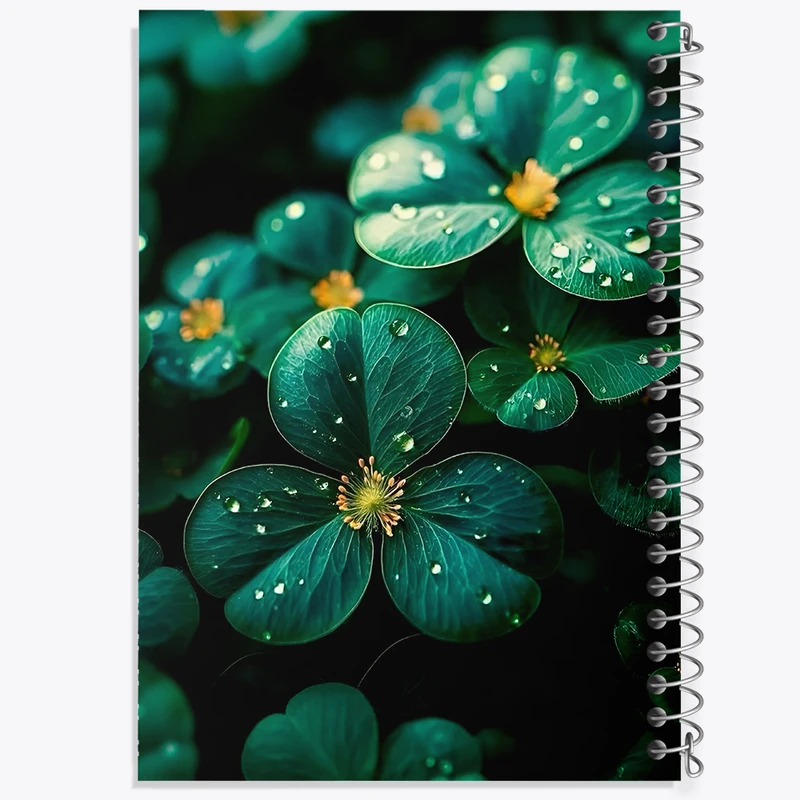 دفتر مشق 100 برگ خندالو طرح گل های سبز کد F5269