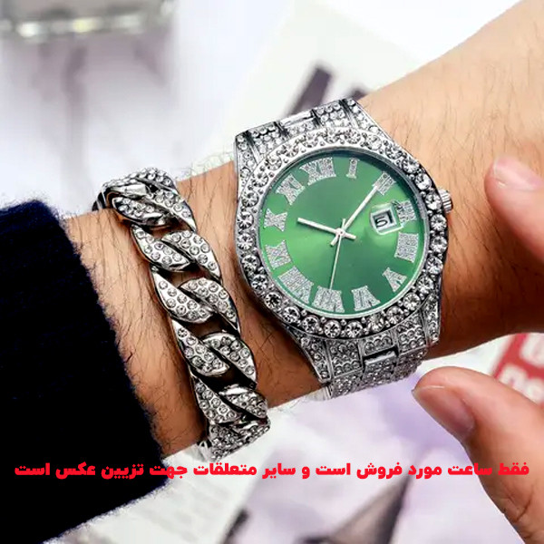ساعت مچی عقربه‌ای مردانه مدل فول نگین کد date-n-s1