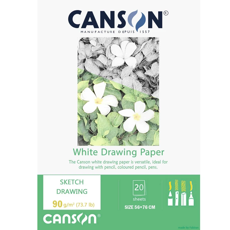 کاغذ طراحی کانسون مدل 90gWhite سایز 50×65 بسته 10 برگی