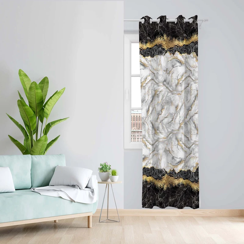 پرده طرح سنگی مدل مخمل پانچی کد 5625 z سایز 140x200 سانتی متر