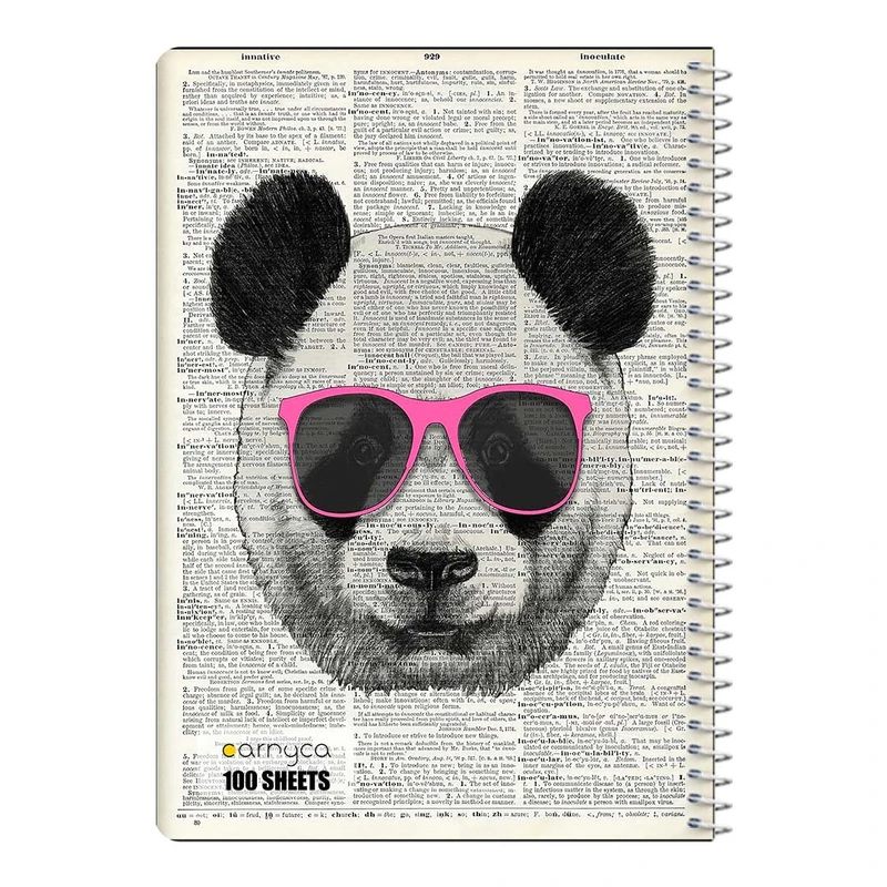 دفتر مشق 100 برگ سیمی کارنیکا طرح روزنامه وینتج حیوانات Vintage Newspaper Animals کد 87669