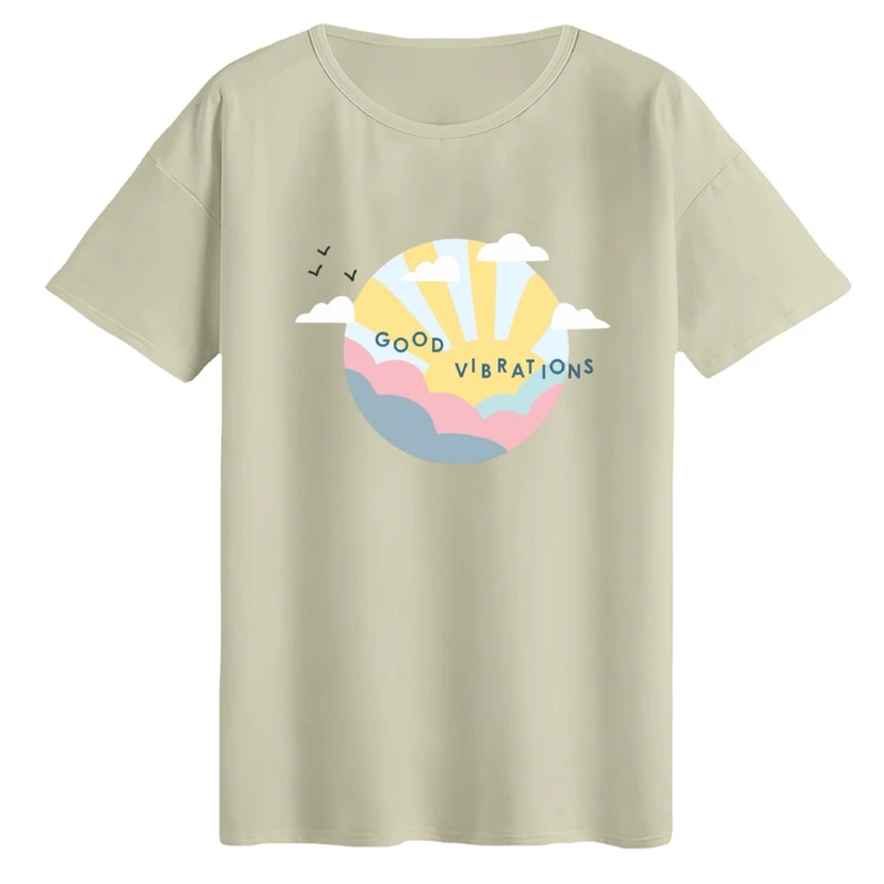 تی‌شرت لانگ آستین کوتاه زنانه مدل ارتعاش مثبت