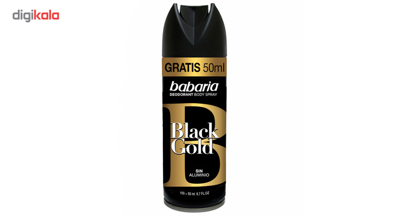 اسپری دئودورانت باباریا مدل بلک گلد حجم 200 میلی لیتر اسپری دئودورانت باباریا مدل بلک گلد حجم 200 میلی لیتر
