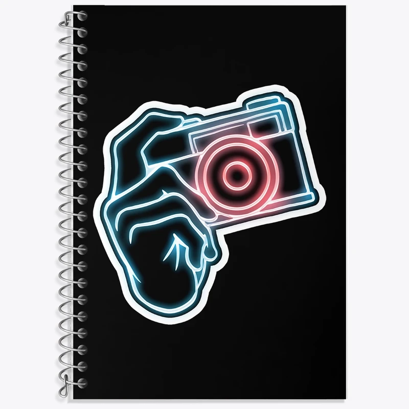 دفتر زبان 50 برگ خندالو مدل دو خط طرح دوربین عکاسی کد F2791