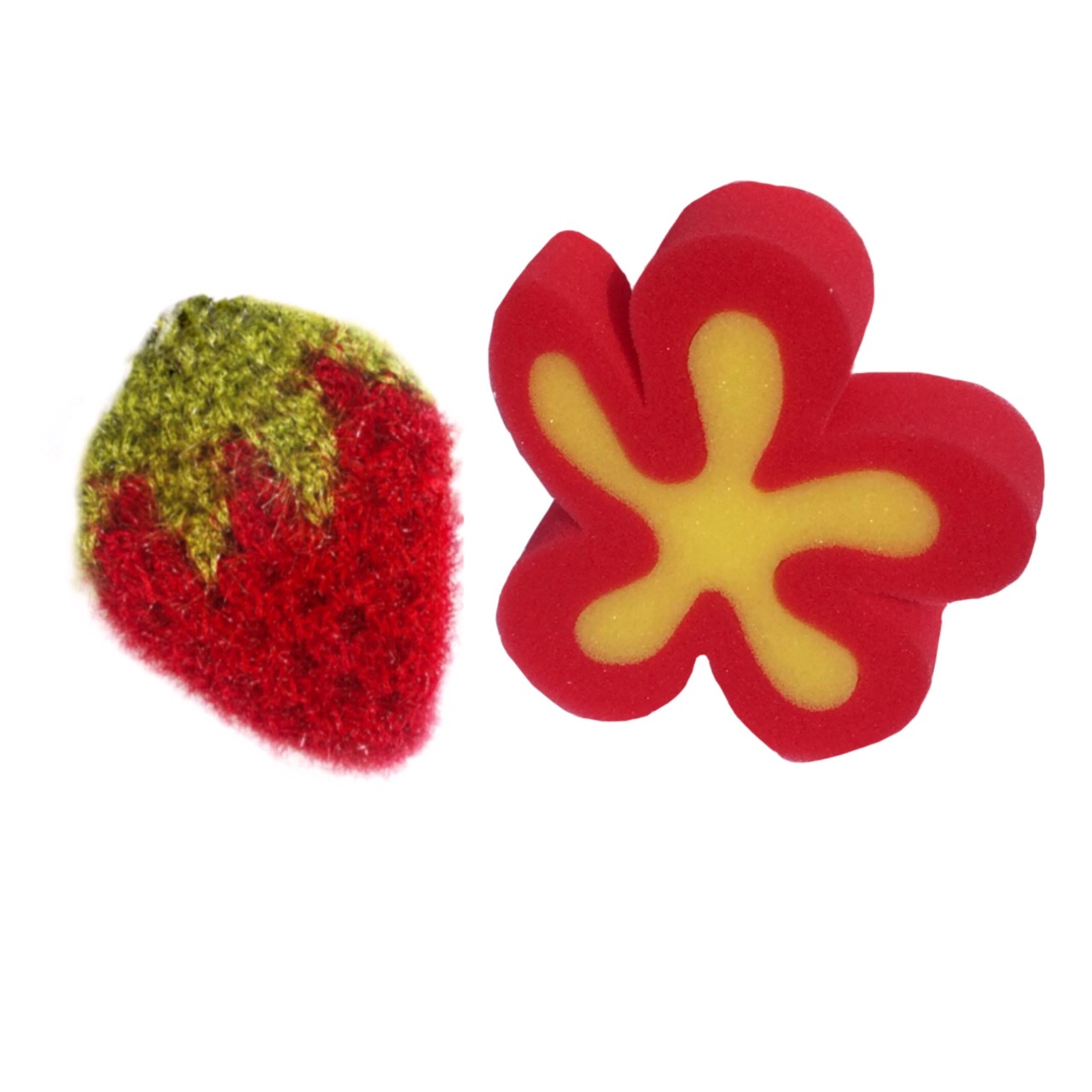 اسکاچ توت فرنگی به همراه اسفنج شستشوی مدل گل 