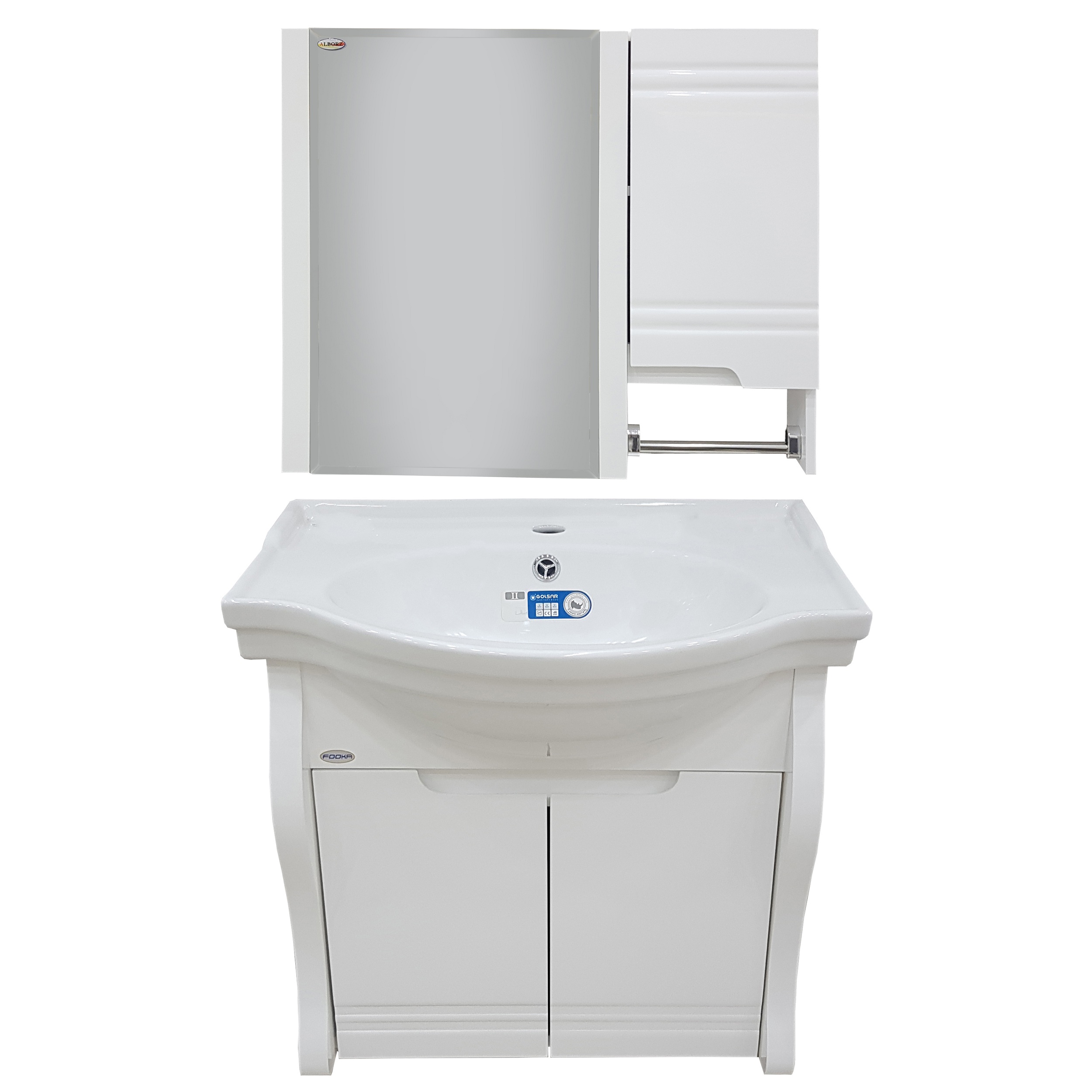 ست کابینت و روشویی فوکا مدل A118 بهمراه آینه و باکس