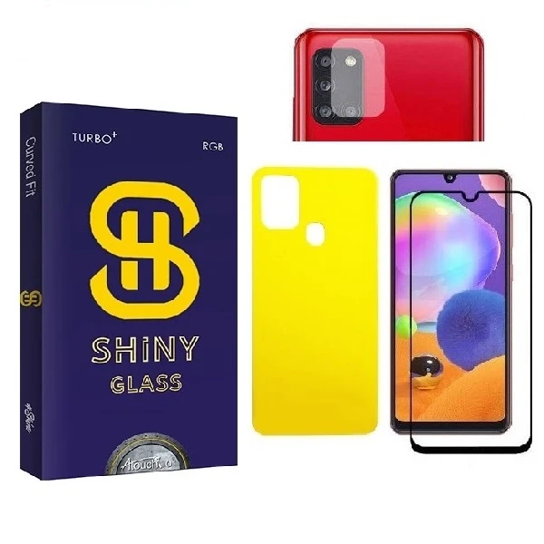 محافظ صفحه نمایش آتوچبو مدل FUL مناسب برای گوشی موبایل سامسونگ Galaxy A21S به همراه محافظ پشت گوشی و محافظ لنز دوربین