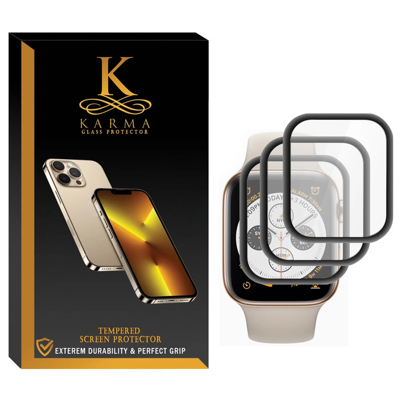 محافظ صفحه نمایش کارما مدل KA_07 مناسب برای ساعت هوشمند اپل Apple Watch Series 6 SE Aluminum Case 44mm بسته سه عددی