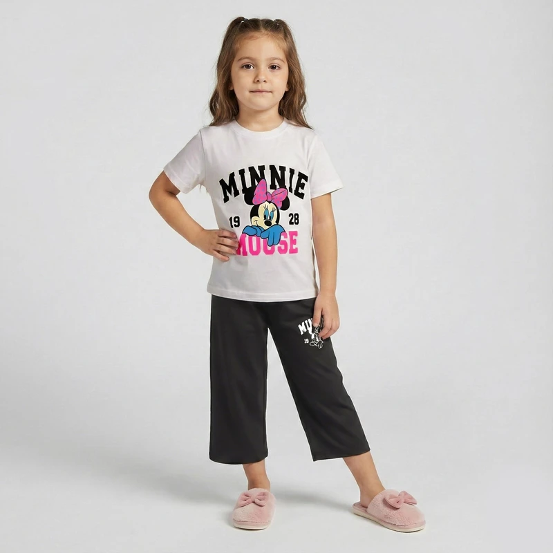 ست تی شرت آستین کوتاه و شلوارک دخترانه مدل MINNIE