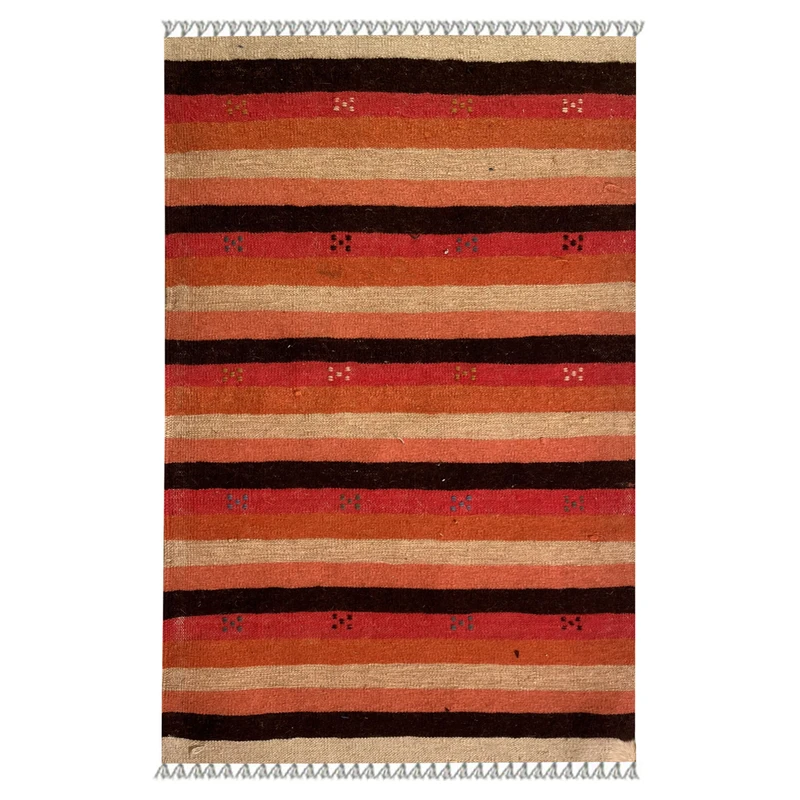 گلیم دستبافت یک متری مدل قشقایی زمینه قرمز کد NKP.RJ97