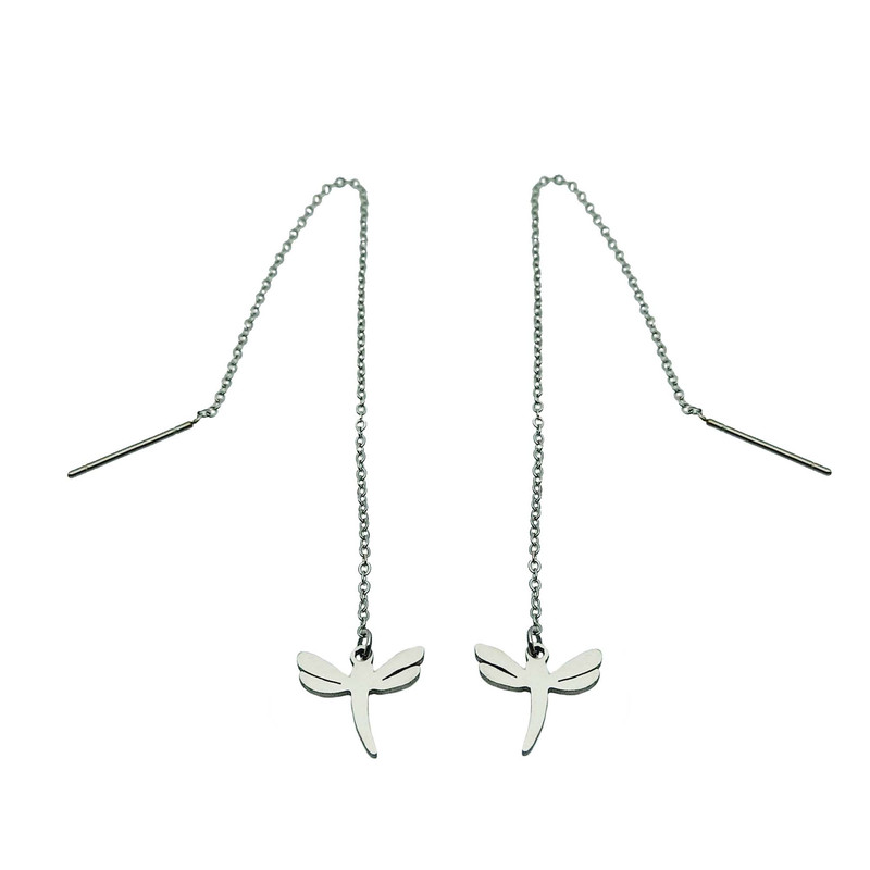 گوشواره زنانه مدل بخیه ای طرح سنجاقک کد 286GUZ