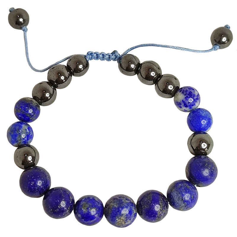 دستبند مدل لاجورد و حدید طبیعی