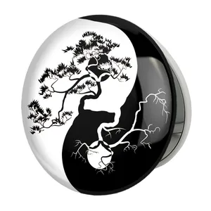 آینه جیبی خندالو طرح یین و یانگ مدل تاشو کد 6223 