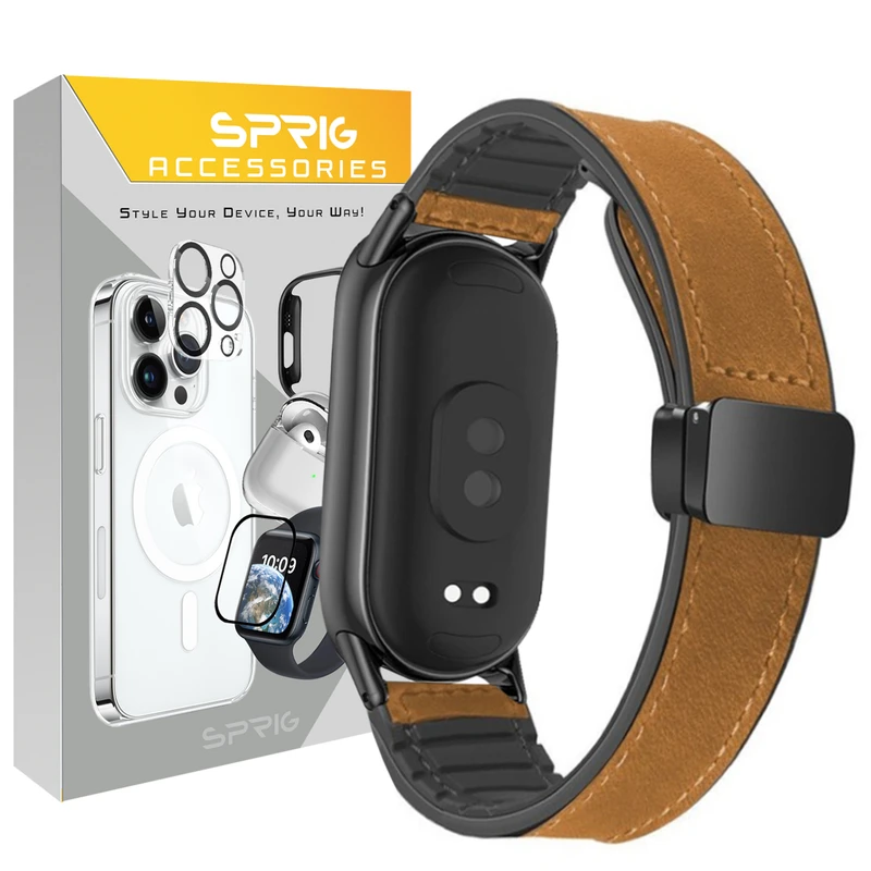 بند اسپریگ مدل Soft leather magnet مناسب برای ساعت هوشمند شیائومی Mi band 8/9/10 12mm