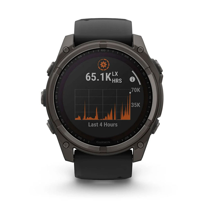 ساعت هوشمند 51 میلی‌متری گارمین مدل Fenix 8 Solar Sapphire با بند سیلیکونی