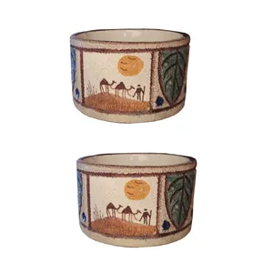 گلدان سرامیکی مدل اسلیمی کد k, بسته ۲ عددی