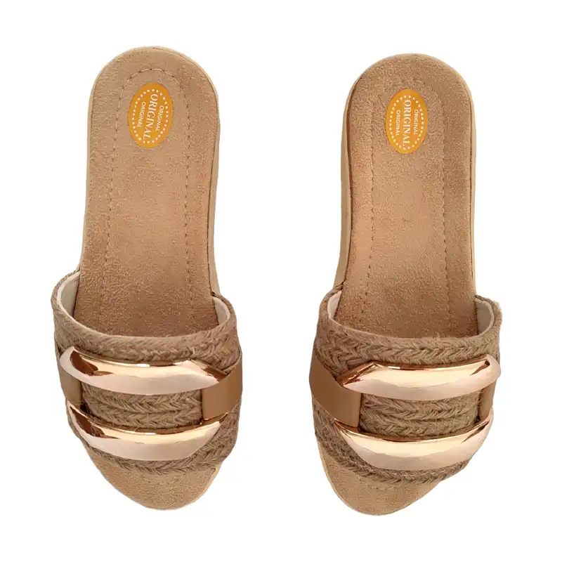 دمپایی زنانه مدل لژدار کنفی