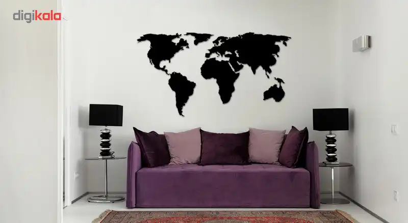 استیکر چوبی ژیوار طرح black world map