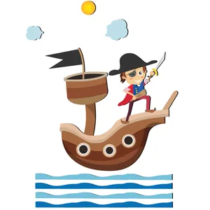 استیکر چوبي باروچین طرح pirate