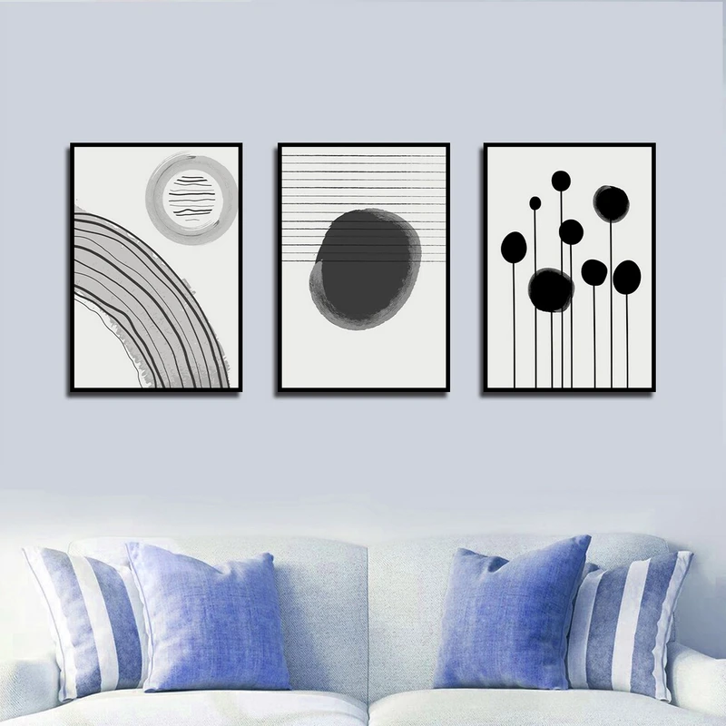 تابلو بکلیت طرح مدرن نقاشی مینیمال مدل B-3163 مجموعه 3 عددی